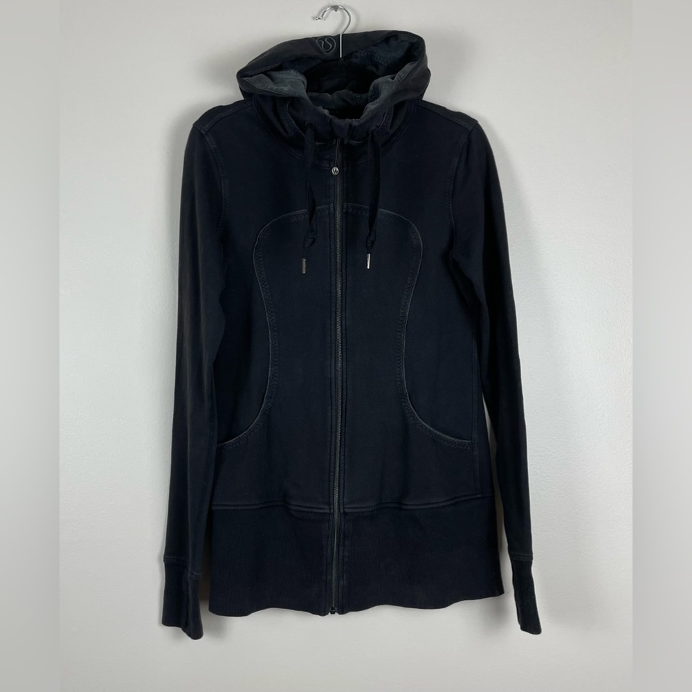 Lululemon Black Scuba Jacket Full Zip Size 10 Medium Hoodie